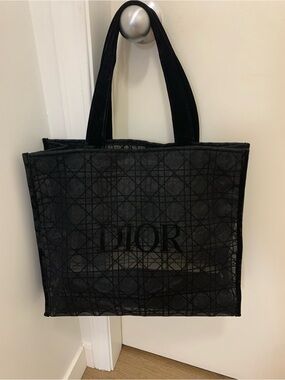 Dior Black Mesh Tote Bag GWP